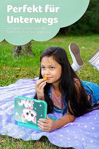 Jarlson® Brotdose Kinder mit Fächern - TONI Lunchbox - Auslaufdurchfall-Sicher – Jausenbox für Kindergarten und Schule -