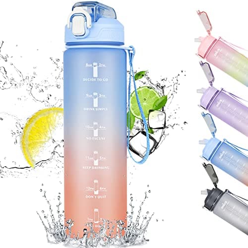 CodiCile Trinkflasche 1L - Ideal für Outdoor Aktivitäten mit Zeitmarkierung und Strohhalm
| CodiCile 1L Trinkflasche St