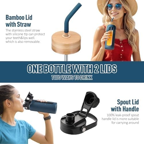 BLUEGO Glaswasserflasche 900ml BPA-frei für Outdoor Aktivitäten
| CADRES Glasbecher mit Zeitmarkierung und Silikonschut