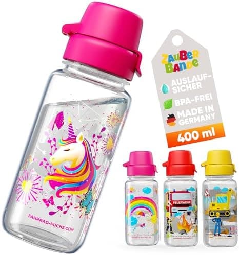 Trinkflasche Kinder auslaufsicher Regenbogen 400 ml Kohlensäure geeignet BPA-frei Tritan spülmaschinenfest Easy-Clean Ma