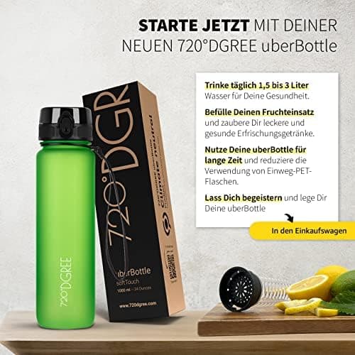 720°DGREE uberBottle Trinkflasche SoftTouch 500ml - Auslaufsicher, BPA-Frei - für Sport und Outdoor-Aktivitäten - Climat