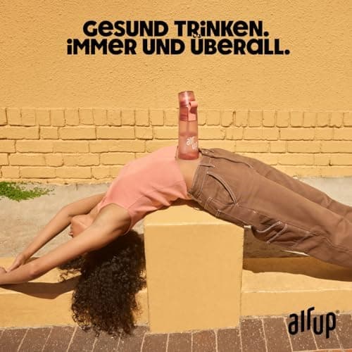 air up® Trinkflasche für Schule und Sport | inkl. 5 zuckerfreien Duft-Pods & Strohhalm | Wasserflasche in Lila für Kinde