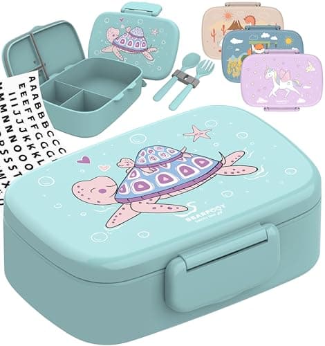 Bearfoot Brotdose Kinder BPAfrei mit Fächern Lunchbox für Mädchen & Jungen