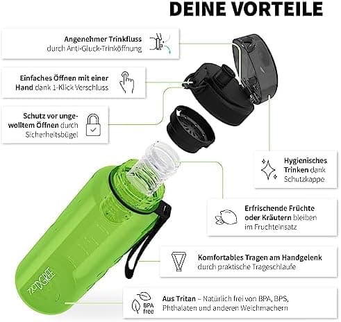 720°DGREE uberBottle Trinkflasche SoftTouch 500ml - Auslaufsicher, BPA-Frei - für Sport und Outdoor-Aktivitäten - Climat