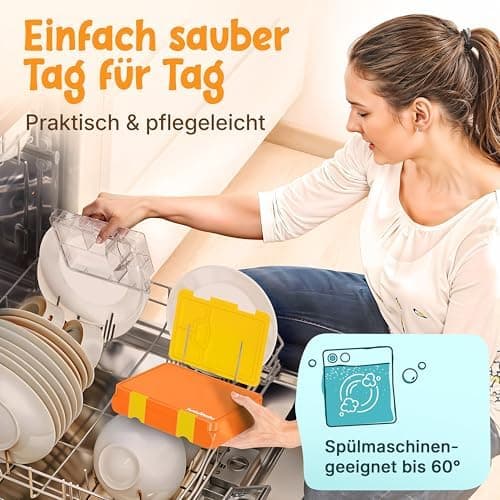 Kinder Brotdose Mondschein – Lila Fächer – 800ml – Schule & Kindergarten - BPA frei  
Kinder Brotdose Mondschein – Lila