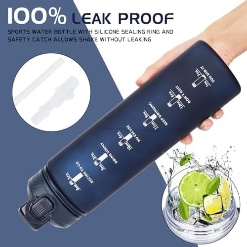 CodiCile Trinkflasche 1L - Ideal für Outdoor Aktivitäten mit Zeitmarkierung und Strohhalm
| CodiCile 1L Trinkflasche St