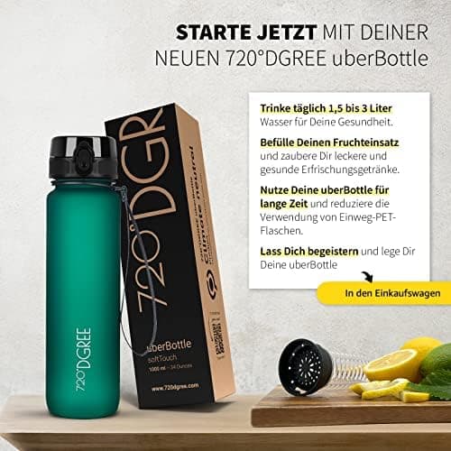 720°DGREE uberBottle Trinkflasche SoftTouch 500ml - Auslaufsicher, BPA-Frei - für Sport und Outdoor-Aktivitäten - Climat
