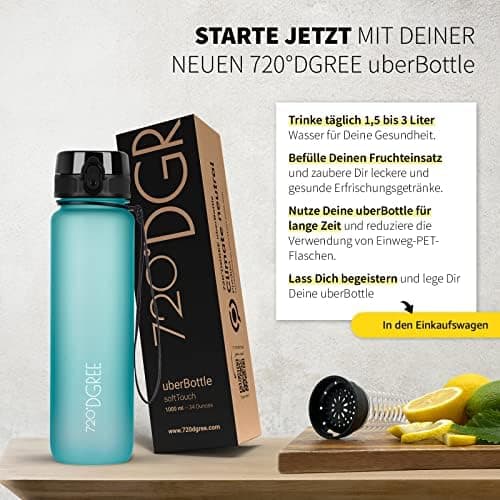 720°DGREE uberBottle Trinkflasche SoftTouch 500ml - Auslaufsicher, BPA-Frei - für Sport und Outdoor-Aktivitäten - Climat