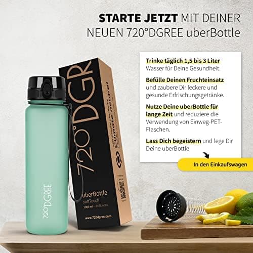 720°DGREE uberBottle Trinkflasche SoftTouch 500ml - Auslaufsicher, BPA-Frei - für Sport und Outdoor-Aktivitäten - Climat