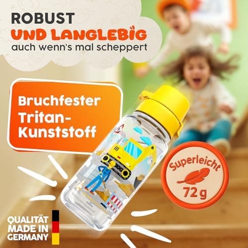 Trinkflasche Kinder auslaufsicher Regenbogen 400 ml Kohlensäure geeignet BPA-frei Tritan spülmaschinenfest Easy-Clean Ma
