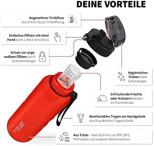 720°DGREE uberBottle Trinkflasche SoftTouch 500ml - Auslaufsicher, BPA-Frei - für Sport und Outdoor-Aktivitäten - Climat