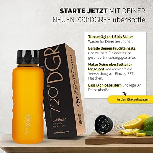 720°DGREE uberBottle Trinkflasche SoftTouch 500ml - Auslaufsicher, BPA-Frei - für Sport und Outdoor-Aktivitäten - Climat