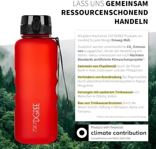 720°DGREE uberBottle Trinkflasche SoftTouch 500ml - Auslaufsicher, BPA-Frei - für Sport und Outdoor-Aktivitäten - Climat