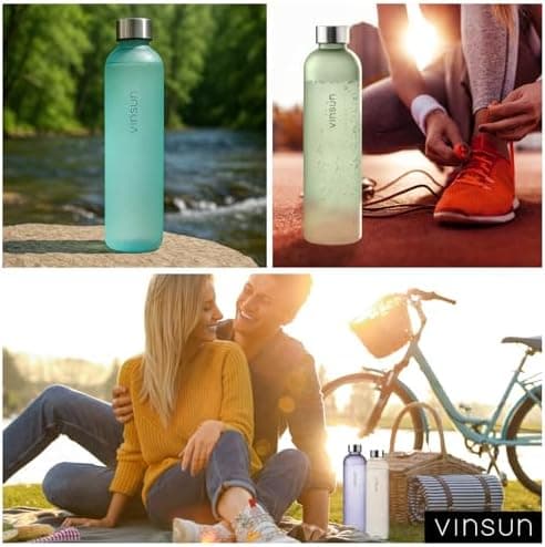 VINSUN Trinkflasche 1000ml - auslaufsicher, BPA frei, Tritan - Leichte Wasserflasche für Sport und Outdoor activities -