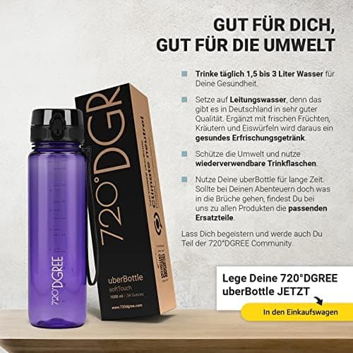 720°DGREE uberBottle Trinkflasche SoftTouch 500ml - Auslaufsicher, BPA-Frei - für Sport und Outdoor-Aktivitäten - Climat