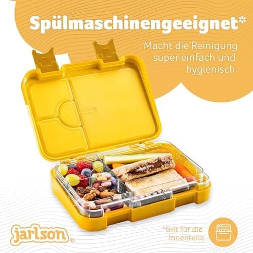 Jarlson® Brotdose Kinder mit Fächern - TONI Lunchbox - Auslaufdurchfall-Sicher – Jausenbox für Kindergarten und Schule -
