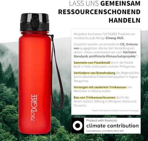 720°DGREE uberBottle Trinkflasche SoftTouch 500ml - Auslaufsicher, BPA-Frei - für Sport und Outdoor-Aktivitäten - Climat
