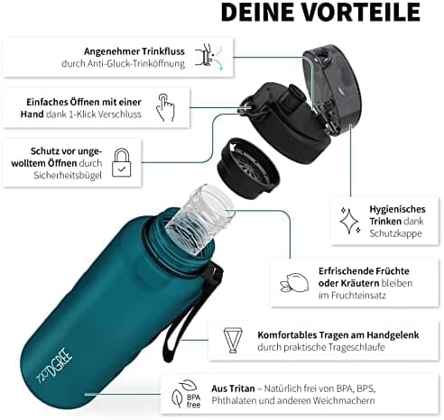 720°DGREE uberBottle Trinkflasche SoftTouch 500ml - Auslaufsicher, BPA-Frei - für Sport und Outdoor-Aktivitäten - Climat
