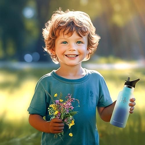 HoneyHolly Edelstahl Trinkflasche 500ML Kinder BPA-Frei Isoliert Thermoflasche