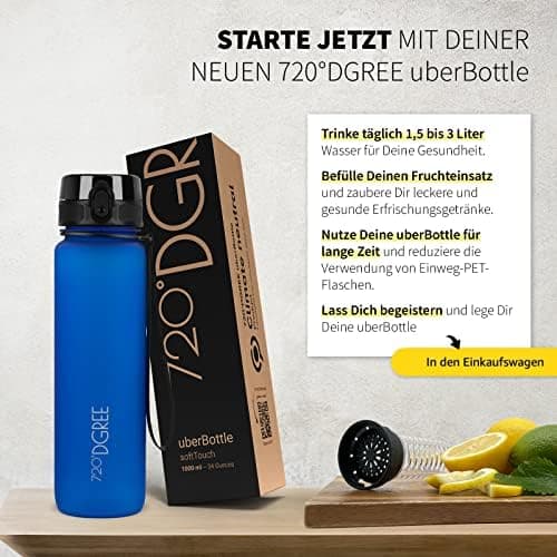 720°DGREE uberBottle Trinkflasche SoftTouch 500ml - Auslaufsicher, BPA-Frei - für Sport und Outdoor-Aktivitäten - Climat