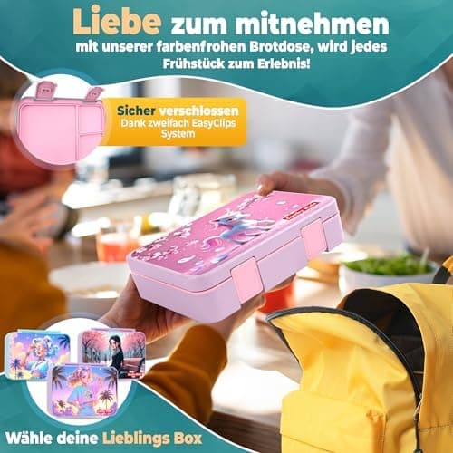 Kinder Brotdose mit Fächern Auslaufsicher & BPA frei
| Vesperbox Kinder Bento Box mit Fächern
| Frühstücksbox Kinder Br