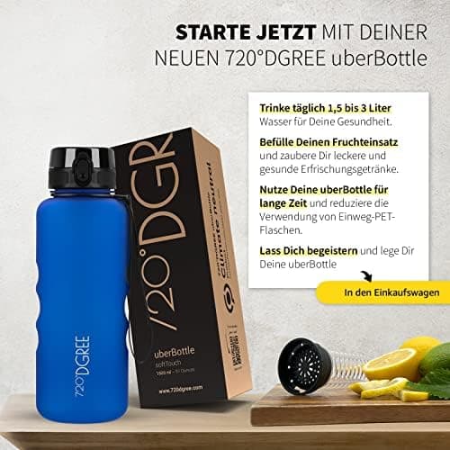 720°DGREE uberBottle Trinkflasche SoftTouch 500ml - Auslaufsicher, BPA-Frei - für Sport und Outdoor-Aktivitäten - Climat