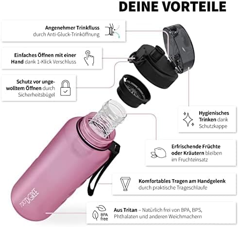 720°DGREE uberBottle Trinkflasche SoftTouch 500ml - Auslaufsicher, BPA-Frei - für Sport und Outdoor-Aktivitäten - Climat