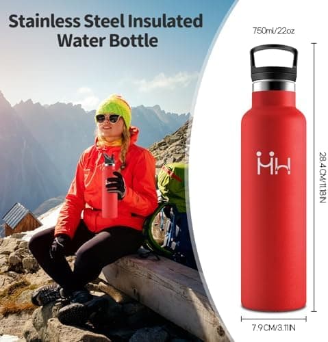HoneyHolly Edelstahl Trinkflasche 500ML Kinder BPA-Frei Isoliert Thermoflasche