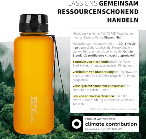 720°DGREE uberBottle Trinkflasche SoftTouch 500ml - Auslaufsicher, BPA-Frei - für Sport und Outdoor-Aktivitäten - Climat