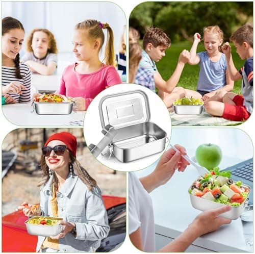 Kinder Brotdose WuGU 5-Fach Auslauf Sicher 1300 ml Grüne Lunchbox für Schule und Ausflüge