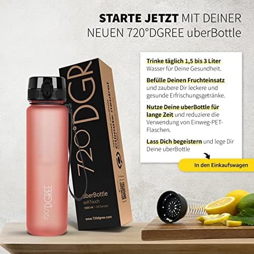 720°DGREE uberBottle Trinkflasche SoftTouch 500ml - Auslaufsicher, BPA-Frei - für Sport und Outdoor-Aktivitäten - Climat