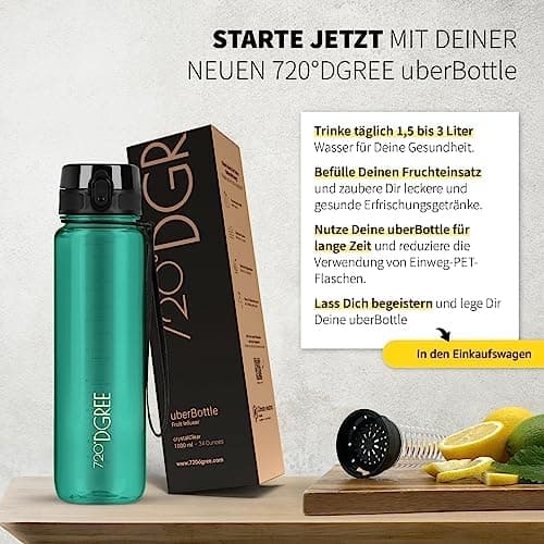 720°DGREE uberBottle Trinkflasche SoftTouch 500ml - Auslaufsicher, BPA-Frei - für Sport und Outdoor-Aktivitäten - Climat