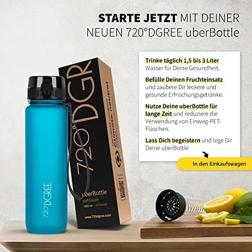 720°DGREE uberBottle Trinkflasche SoftTouch 500ml - Auslaufsicher, BPA-Frei - für Sport und Outdoor-Aktivitäten - Climat
