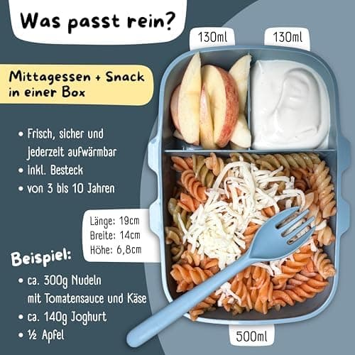 Bearfoot Brotdose Kinder BPAfrei mit Fächern Lunchbox für Mädchen & Jungen
