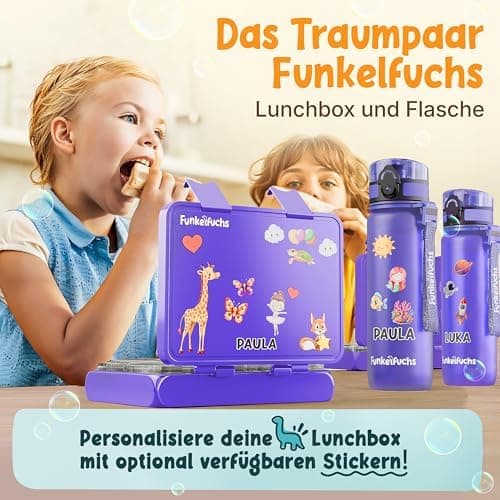 Kinder Brotdose Mondschein – Lila Fächer – 800ml – Schule & Kindergarten - BPA frei  
Kinder Brotdose Mondschein – Lila
