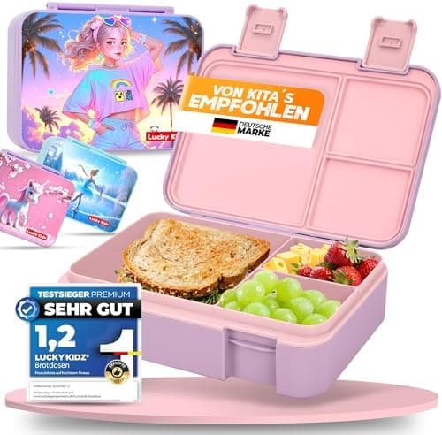 Kinder Brotdose mit Fächern Auslaufsicher & BPA frei
| Vesperbox Kinder Bento Box mit Fächern
| Frühstücksbox Kinder Br