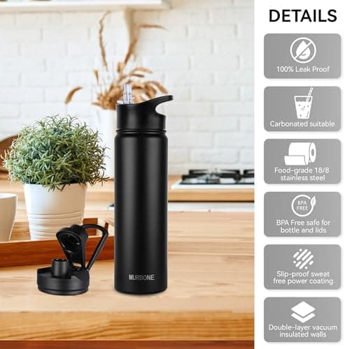 Edelstahl Trinkflasche 1.2L BPAfrei-Thermoskanne-Vakuum Doppelwandisolierung für Sport Campings-Reise-Kohlensäure Geeign