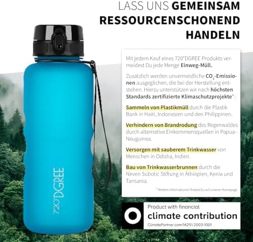 720°DGREE uberBottle Trinkflasche SoftTouch 500ml - Auslaufsicher, BPA-Frei - für Sport und Outdoor-Aktivitäten - Climat