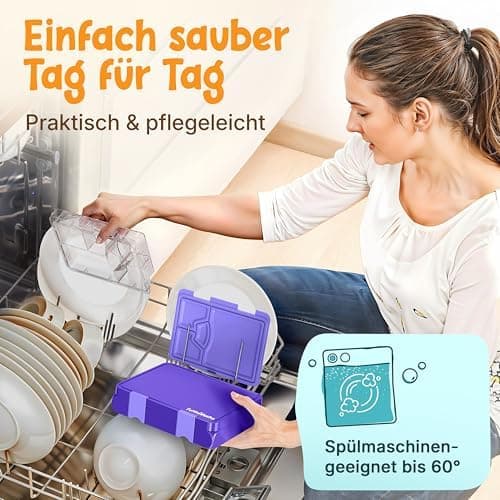 Kinder Brotdose Mondschein – Lila Fächer – 800ml – Schule & Kindergarten - BPA frei  
Kinder Brotdose Mondschein – Lila