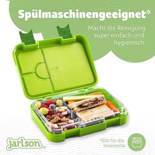 Jarlson® Brotdose Kinder mit Fächern - TONI Lunchbox - Auslaufdurchfall-Sicher – Jausenbox für Kindergarten und Schule -