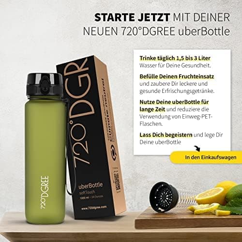 720°DGREE uberBottle Trinkflasche SoftTouch 500ml - Auslaufsicher, BPA-Frei - für Sport und Outdoor-Aktivitäten - Climat