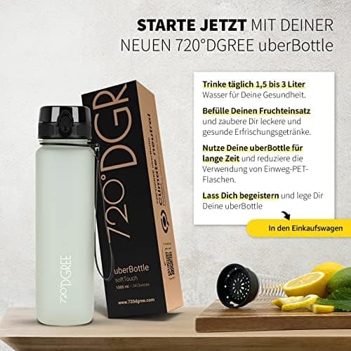 720°DGREE uberBottle Trinkflasche SoftTouch 500ml - Auslaufsicher, BPA-Frei - für Sport und Outdoor-Aktivitäten - Climat