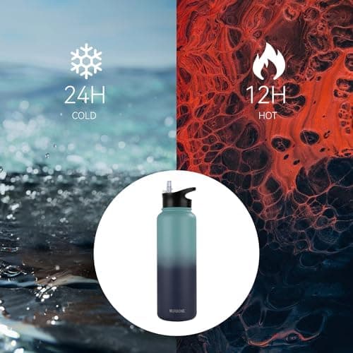 Edelstahl Trinkflasche 1.2L BPAfrei-Thermoskanne-Vakuum Doppelwandisolierung für Sport Campings-Reise-Kohlensäure Geeign