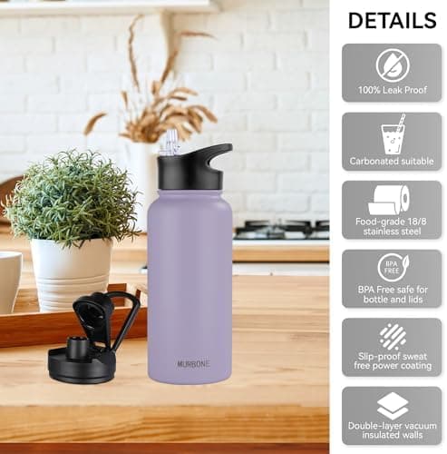 Edelstahl Trinkflasche 1.2L BPAfrei-Thermoskanne-Vakuum Doppelwandisolierung für Sport Campings-Reise-Kohlensäure Geeign