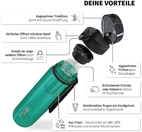 720°DGREE uberBottle Trinkflasche SoftTouch 500ml - Auslaufsicher, BPA-Frei - für Sport und Outdoor-Aktivitäten - Climat