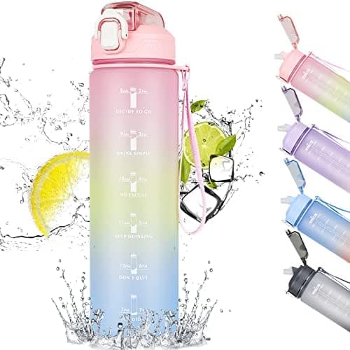 CodiCile Trinkflasche 1L - Ideal für Outdoor Aktivitäten mit Zeitmarkierung und Strohhalm
| CodiCile 1L Trinkflasche St