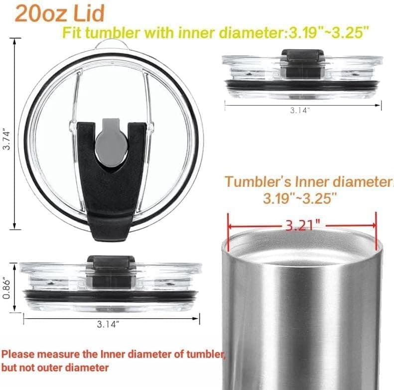 Ersatzdeckel für 56-ml-Becher - Spritzwasserfest, auslaufsicher und strohhalmfreundlich 20 oz Black Double Hole