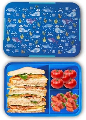 Magische Traumwelt Rosa Kinder Brotdose – Bento Lunchbox mit 3 Fächern – BPA-frei & Mikrowellen- & Spülmaschinengeeignet