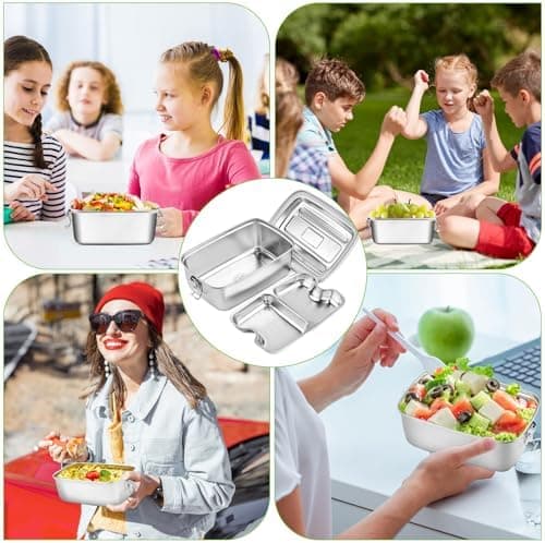 Kinder Brotdose WuGU 5-Fach Auslauf Sicher 1300 ml Grüne Lunchbox für Schule und Ausflüge