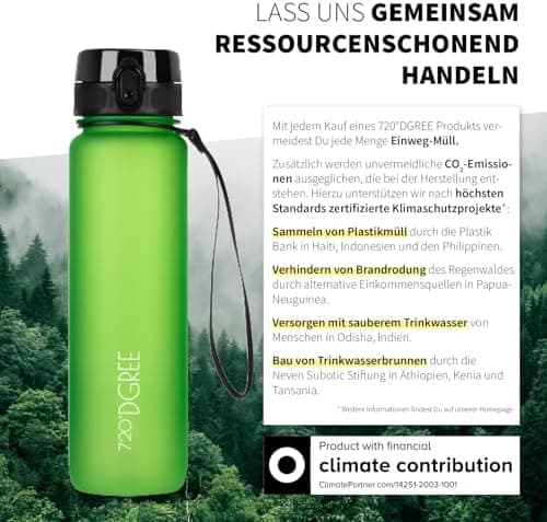 720°DGREE uberBottle Trinkflasche SoftTouch 500ml - Auslaufsicher, BPA-Frei - für Sport und Outdoor-Aktivitäten - Climat